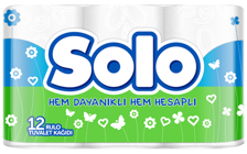 Solo 2 Katlı 12'li Rulo Tuvalet Kağıdı