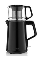 Arzum AR3134 Cam Demlikli 1650 W Plastik Gövdeli Siyah Çay Makinesi