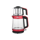 Stilevs Biçay Glass Cam Demlikli 1650 W Cam Gövdeli Kırmızı Çay Makinesi