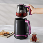 Karaca Maxi Tea XL Cam Demlikli 1700 W Plastik Gövdeli Siyah Çay Makinesi