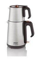 Arzum AR3023-INX Çelik Demlikli 1650 W Çelik Gövdeli İnox Retro Çay Makinesi