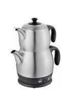 King P-315 Çelik Demlikli 2200 W Çelik Gövdeli İnox Vintage Çay Makinesi