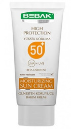 Bebak Moisturising Sun Cream Renksiz 50+ Faktör Yağsız Tüm Vücut Güneş Kremi 75 ml