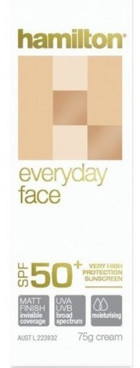Hamilton Everyday Face Renksiz 50 Faktör Akneli ve Yağlı Ciltler İçin Yağlı Yüz Güneş Kremi 75 ml