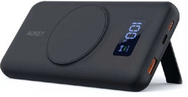 Aukey PB-WL02I 10000 mAh Hızlı Şarj Dijital Göstergeli Lightning Çoklu Kablolu Powerbank Siyah