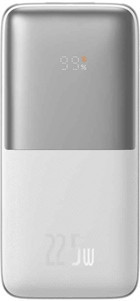 Baseus Bipow 10000 mAh Hızlı Şarj Dijital Göstergeli USB & Type C Çoklu Kablolu Powerbank Beyaz