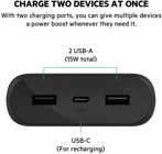 Belkin Boost 20000 mAh Hızlı Şarj USB & Type C Çoklu Kablolu Powerbank Siyah