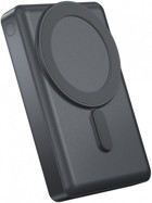Wiwu JC-20 10000 mAh Hızlı Şarj Mıknatıslı USB & Type C Kablolu Powerbank Siyah