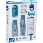 Wee Baby 107 Polipropilen Kulpsuz Desenli Renkli Yuvarlak Uçlu Bebek Biberon Seti 250 ml + 125 ml