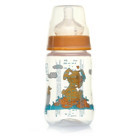 Baby&Plus BYP-21011 Polipropilen Gaz Yapmayan Antikolik Yenidoğan Kulpsuz 0+ Ay Desenli Turuncu Yuvarlak Uçlu Bebek Biberon 260 ml