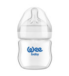 Wee Baby 144 Cam Yenidoğan Yavaş Akışlı Kulpsuz 0-6 Ay Beyaz Yuvarlak Uçlu Bebek Biberon 125 ml