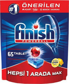 Finish Hepsi 1 Arada Max Limon Kokulu Tablet Bulaşık Makinesi Deterjanı 65 Adet