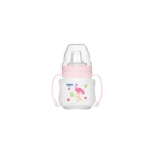 Wee Baby 753 Polipropilen Gaz Yapmayan Antikolik Kulplu 6+ Ay Desenli Pembe Yuvarlak Uçlu Bebek Biberon