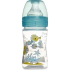 Chicco Yeni Well-Being Polipropilen Gaz Yapmayan Antikolik Yenidoğan Yavaş Akışlı Kulpsuz 0+ Ay Desenli Mavi Yuvarlak Uçlu Bebek Biberon 150 ml