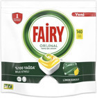 Fairy Orijinal Hepsi Bir Arada Limon Kokulu Tablet Bulaşık Makinesi Deterjanı 140 Adet