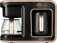 Karaca Hatır Plus 2 in 1 Filtreli Karaf Hazne Kapasiteli 5 Fincan Akıllı Kahverengi Filtre Kahve Makinesi