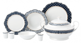 Korkmaz Eliza Collection A8245 60 Parça 12 Kişilik Desenli Yuvarlak Yemek Takımı