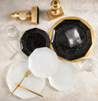 Karaca Maestro 18 Parça 6 Kişilik Desenli Cam Çokgen Yemek Takımı