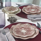 Güral Porselen Nesrin Bone GBSNES24Y4R18643 24 Parça 6 Kişilik Desenli Porselen Yuvarlak Yemek Takımı