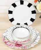 Pink&More Rose 24 Parça 6 Kişilik Desenli Porselen Yuvarlak Yemek Takımı