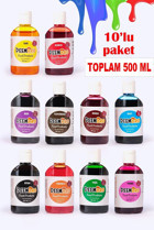Deembro Bordo Kahverengi Kırmızı Mavi Mor Pembe Sarı Siyah Turuncu Yeşil Su Bazlı Sıvı Gıda Boyası 10x50 ml