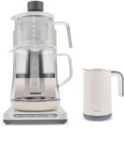 Homend Smart Royaltea Plus 2 in 1 Otomatik Cam Demlikli 1800 W Krem Çay Makinesi