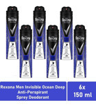 Rexona Invisible Ocean Deep Sprey Erkek Deodorant 6x150 ml
