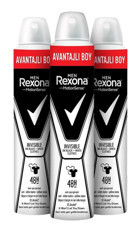 Rexona Invisible On Black + White Sprey Erkek Deodorant 3x200 ml