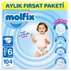 Molfix Extra Large 6 Numara Bantlı Bebek Bezi 104 Adet