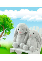 Sole Gri Uyku Arkadaşım Uzun Kulak Bunny Peluş Tavşan 65 cm Peluş Oyuncak