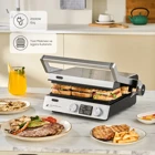 Karaca Compact Steel Pro Sear and Grill 6 Dilim Yanmaz Yapışmaz Kaplama Çıkartılabilir Plaka İnox Izgaralı Tost Makinesi