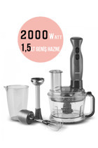 Karaca Pro Multimax Doğrayıcılı Çırpıcı 2000 W Gri Mutfak Robotu