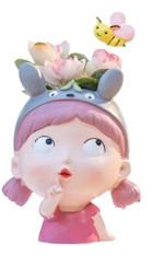 Florada Anime Kızlar 2 Adet Kaktüs Sukulent Saksı Çok Renkli