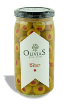 Olivias Çekirdeksiz Salamura Biberli Yeşil Zeytin Kavanoz 370 gr