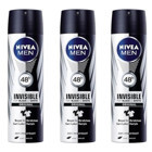 Nivea Black&White Invisible Sprey Erkek Deodorant 3x150 ml
