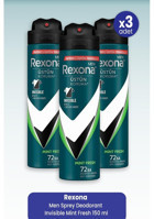 Rexona Invisible Mint Fresh Erkek Deodorant 3x150 ml