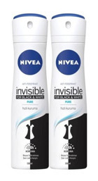 Nivea Black&White Invisible Pure Sprey Kadın Deodorant 2x150 ml