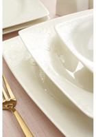 Emsan Meyra 61 Parça 12 Kişilik Bone China Porselen Kare Yemek Takımı