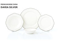 Pierre Cardin Daria Silver 58 Parça 12 Kişilik Bone China Porselen Yuvarlak Yemek Takımı