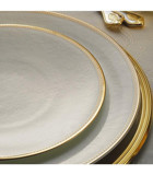 Evaliza Coupe Paisley Gold 60 Parça 12 Kişilik Porselen Yuvarlak Yemek Takımı