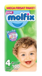 Molfix 4 Numara Bantlı Bebek Bezi 100'lü