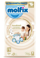 Molfix Pure Soft 6 Numara Bantlı Bebek Bezi 54'lü