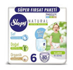 Sleepy Natural 6 Numara Külot Bebek Bezi 80'li