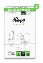 Sleepy Natural 5 Numara Bantlı Bebek Bezi 290'lı