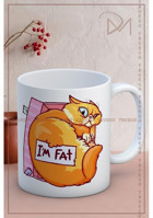Truego Baskılı Kupa Bardak Seramik Mug - I'M Fat