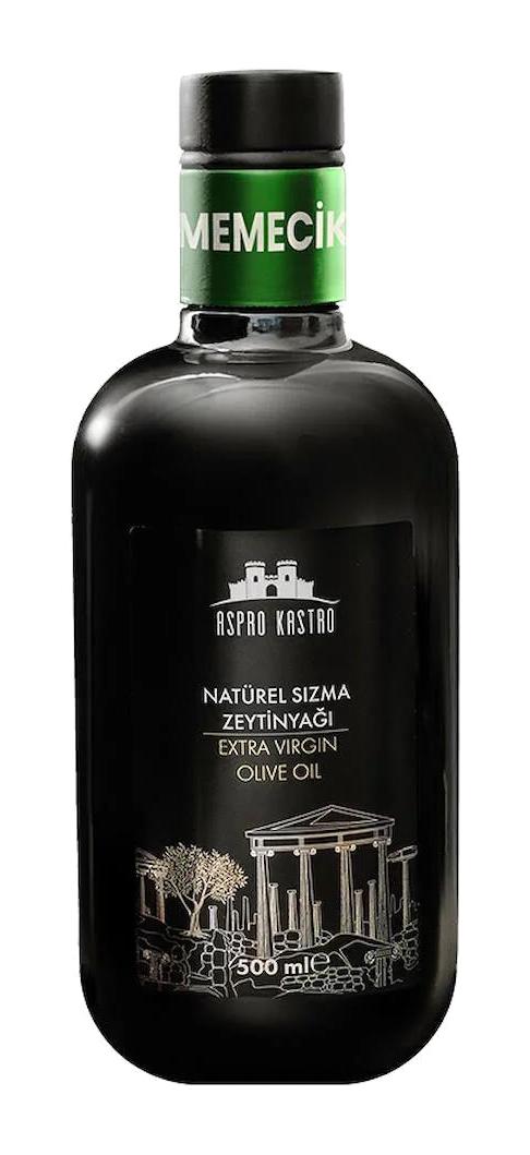 Aspro Kastro Memecik Soğuk Sıkım Organik Polifenolsüz Cam Sızma Zeytinyağı 500 ml