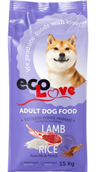 Eco Kuzu Etli-Pirinç Tüm Irklar Yetişkin Kuru Köpek Maması 15 kg