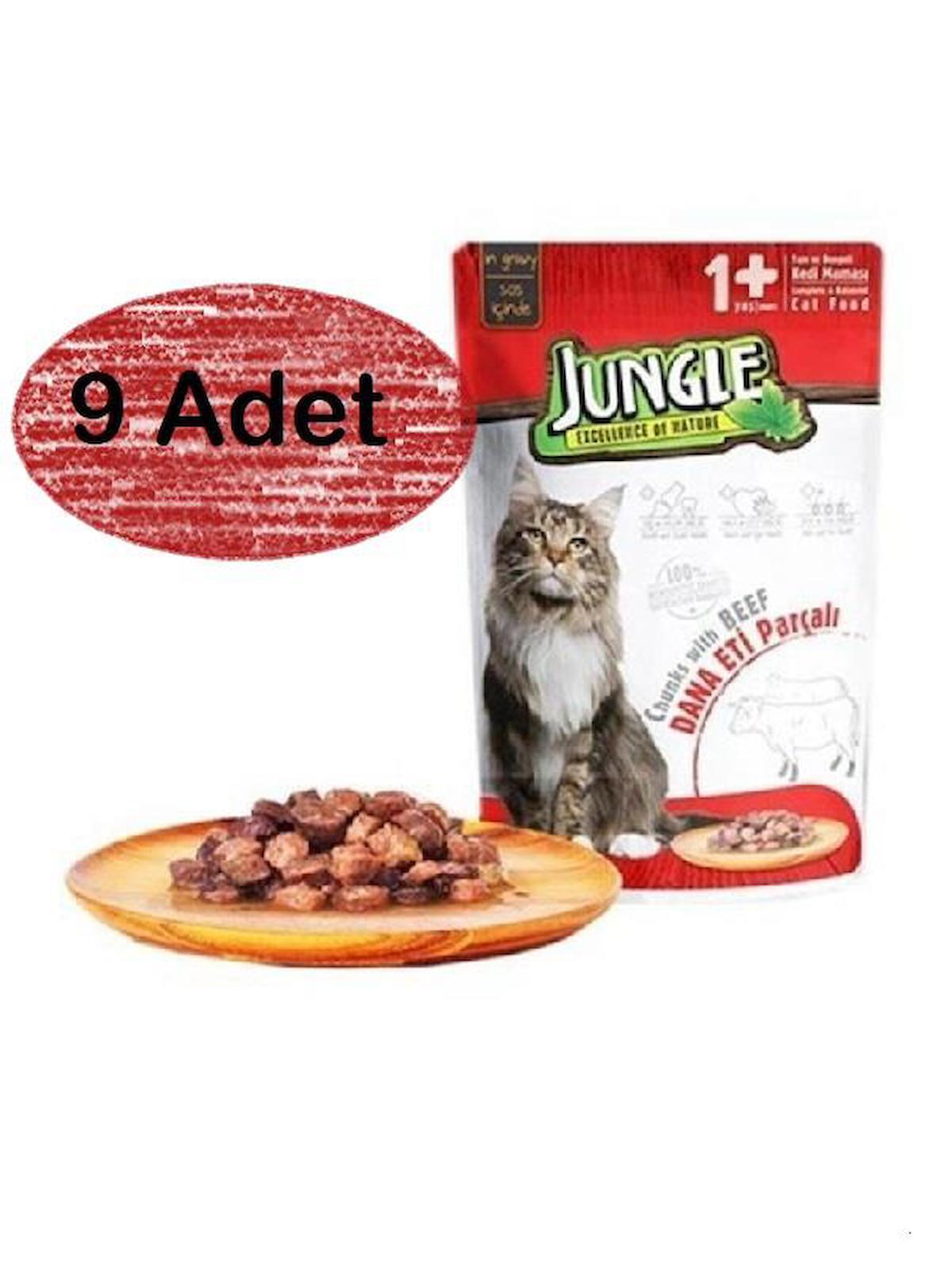 Jungle Yetişkin Sığır Etli Yaş Kedi Maması 100 gr