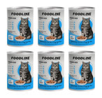 Foodline Yetişkin Somon Parça Etli-Soslu Yaş Kedi Maması 6x400 gr