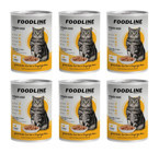 Foodline Yetişkin Tavuklu Parça Etli-Soslu Yaş Kedi Maması 6x400 gr